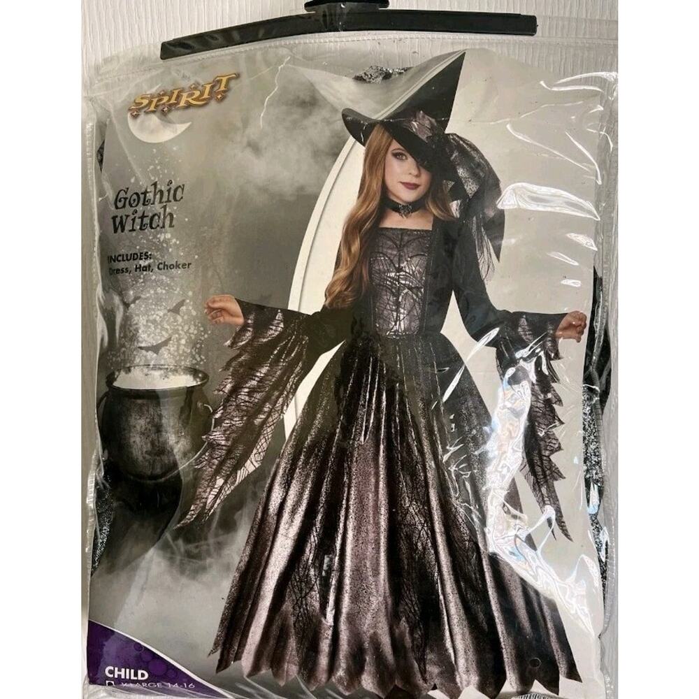 Spirit Gothic Witch Halloween Costume Size Child Large 10/12 Dress Flaw